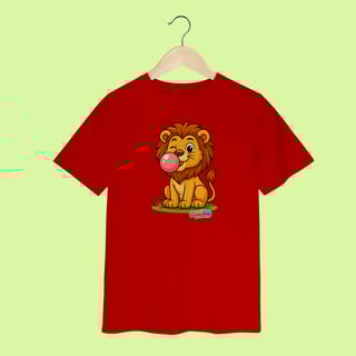 Nome do produto Camiseta Infantil (2 a 8 anos) Leão – 100% Algodão | Coleção Reino Animal do Caioba