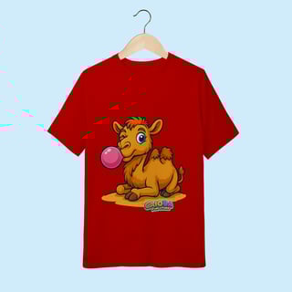Nome do produto Camiseta Juvenil (10 a 14 anos) Camelo – 100% Algodão | Coleção Reino Animal do Caioba