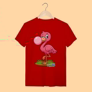 Nome do produto Camiseta T-shirt Adulto Unissex Flamingo – 100% Algodão | Coleção Reino Animal do Caioba