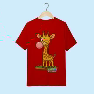 Nome do produto Camiseta Juvenil (10 a 14 anos) Girafa – 100% Algodão | Coleção Reino Animal do Caioba