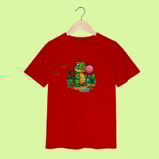 Nome do produto Camiseta Infantil (2 a 8 anos) Jacaré – 100% Algodão | Coleção Reino Animal do Caioba