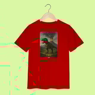 Nome do produto Camiseta Infantil (2 a 8 anos) T-Rex – 100% Algodão | Coleção Dinossauros