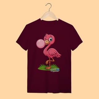 Nome do produto Camiseta T-shirt Adulto Unissex Flamingo – 100% Algodão | Coleção Reino Animal do Caioba