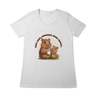 Nome do produto T-shirt feminina mamãe capivara