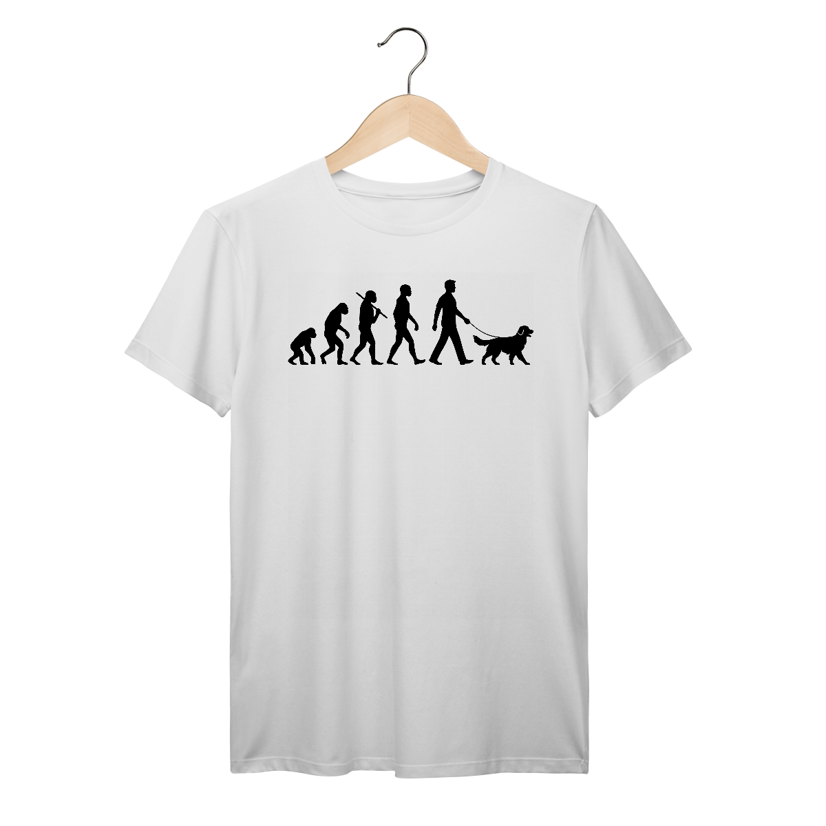 Nome do produto: Camiseta Pai de Pet – Evolução com Golden Retriever