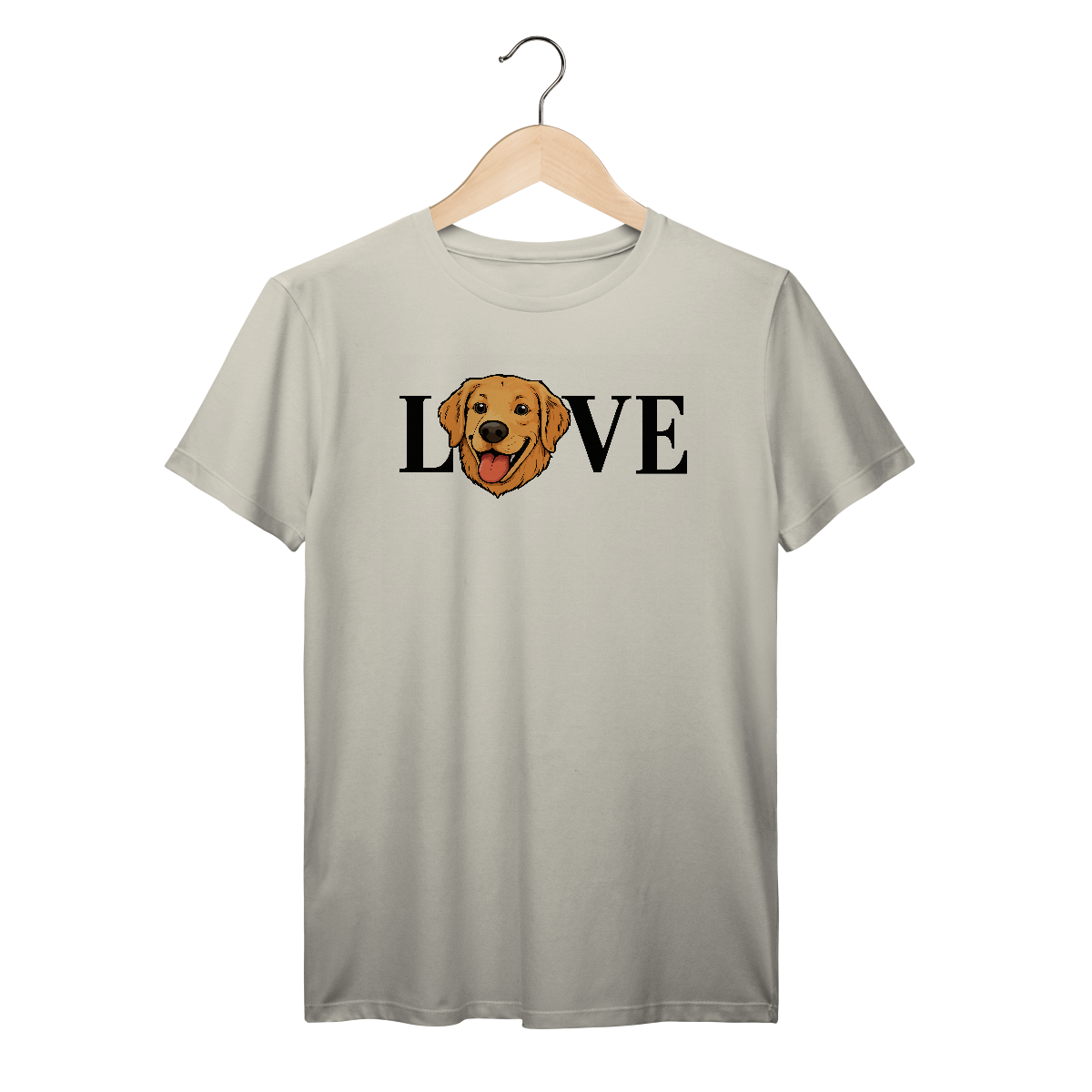 Nome do produto: Camiseta LOVE com Golden Retriever