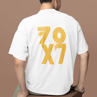 Nome do produto Camiseta Oversized 70x7 De Cores Vivas/Frente e Costa