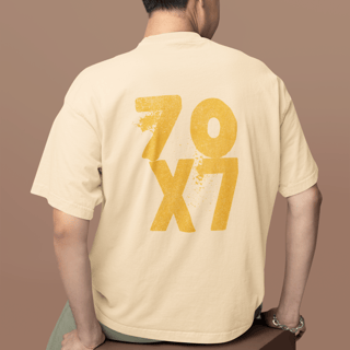 Nome do produto Camiseta Oversized 70x7 De Cores Vivas/Frente e Costa