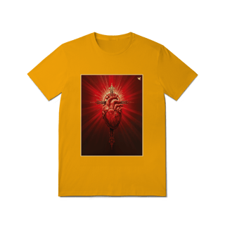 Nome do produto Sagrado Coração e Cruz - T-Shirt Quality