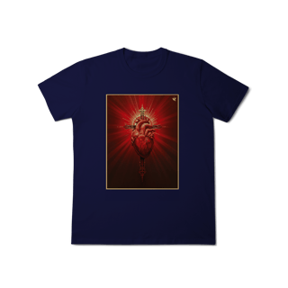 Nome do produto Sagrado Coração e Cruz - T-Shirt Classic