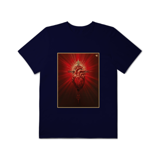 Nome do produto Sagrado Coração e Cruz - T-Shirt Plus Size