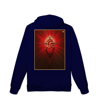 Nome do produto Sagrado Coração e Cruz - Moletom Prime Canguru