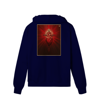 Nome do produto Sagrado Coração e Cruz - Moletom Prime Com Zíper