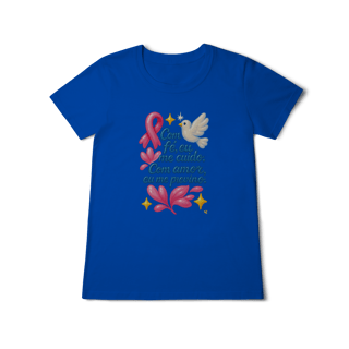 Nome do produto Com Fé eu me Cuido - Baby Long Feminina