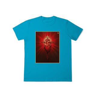 Nome do produto Sagrado Coração e Cruz - T-Shirt Classic