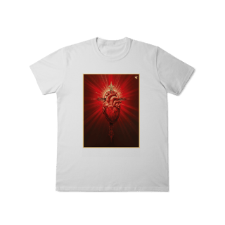 Nome do produto Sagrado Coração e Cruz - T-Shirt Classic