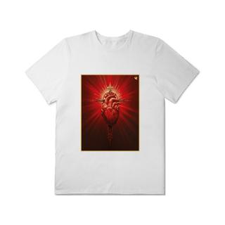 Nome do produto Sagrado Coração e Cruz - T-Shirt Plus Size
