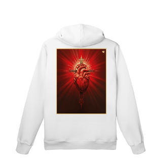 Nome do produto Sagrado Coração e Cruz - Moletom Prime Canguru