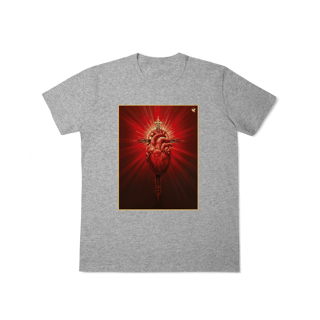 Nome do produto Sagrado Coração e Cruz - T-Shirt Classic