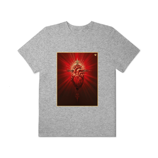 Nome do produto Sagrado Coração e Cruz - T-Shirt Plus Size
