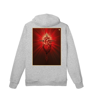 Nome do produto Sagrado Coração e Cruz - Moletom Prime Canguru