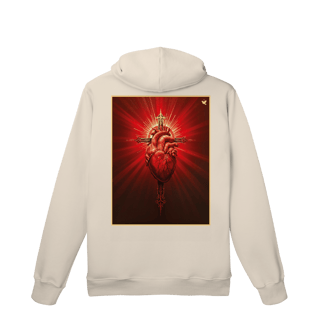 Nome do produto Sagrado Coração e Cruz - Moletom Prime Canguru