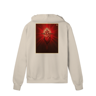 Nome do produto Sagrado Coração e Cruz - Moletom Prime Com Zíper