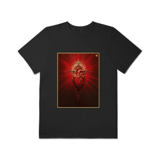 Nome do produto Sagrado Coração e Cruz - T-Shirt Plus Size