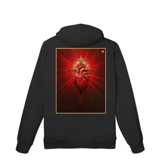 Nome do produto Sagrado Coração e Cruz - Moletom Prime Canguru