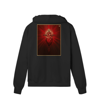 Nome do produto Sagrado Coração e Cruz - Moletom Prime Com Zíper