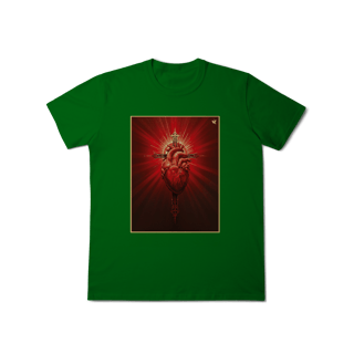 Nome do produto Sagrado Coração e Cruz - T-Shirt Classic