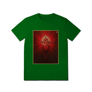 Nome do produto Sagrado Coração e Cruz - T-Shirt Quality