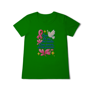 Nome do produto Com Fé eu me Cuido - Baby Long Feminina