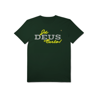 Nome do produto Já Deus Certo! - T-Shirt Pima