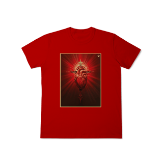 Nome do produto Sagrado Coração e Cruz - T-Shirt Classic