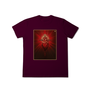 Nome do produto Sagrado Coração e Cruz - T-Shirt Classic