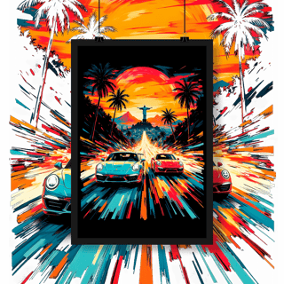 Nome do produto Poster Retrato - Racha no Rio - STT004