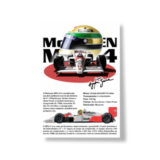 Nome do produto Poster Retrato - MP4/4 Ayrton Senna - STT012