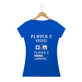 Nome do produto T-Shirt Feminina Player 2 Loading Player 3 Vintage Gravidez