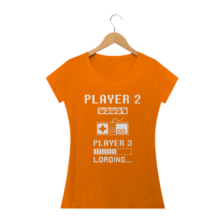 Nome do produto T-Shirt Feminina Player 2 Loading Player 3 Vintage Gravidez