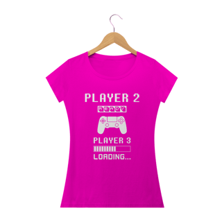 Nome do produto T-Shirt Feminina Player 2 Loading Player 3 Gravidez Controle Playestation