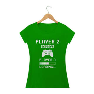 Nome do produto T-Shirt Feminina Player 2 Loading Player 3 Controle Xbox Gravidez
