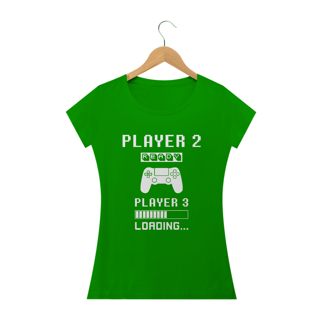 Nome do produto T-Shirt Feminina Player 2 Loading Player 3 Gravidez Controle Playestation