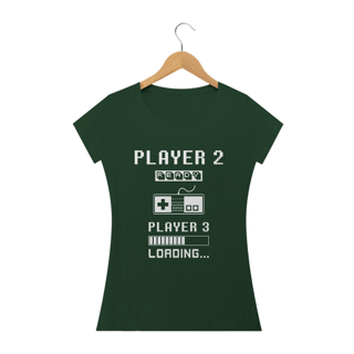 Nome do produto T-Shirt Feminina Player 2 Loading Player 3 Vintage Gravidez