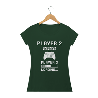 Nome do produto T-Shirt Feminina Player 2 Loading Player 3 Controle Xbox Gravidez