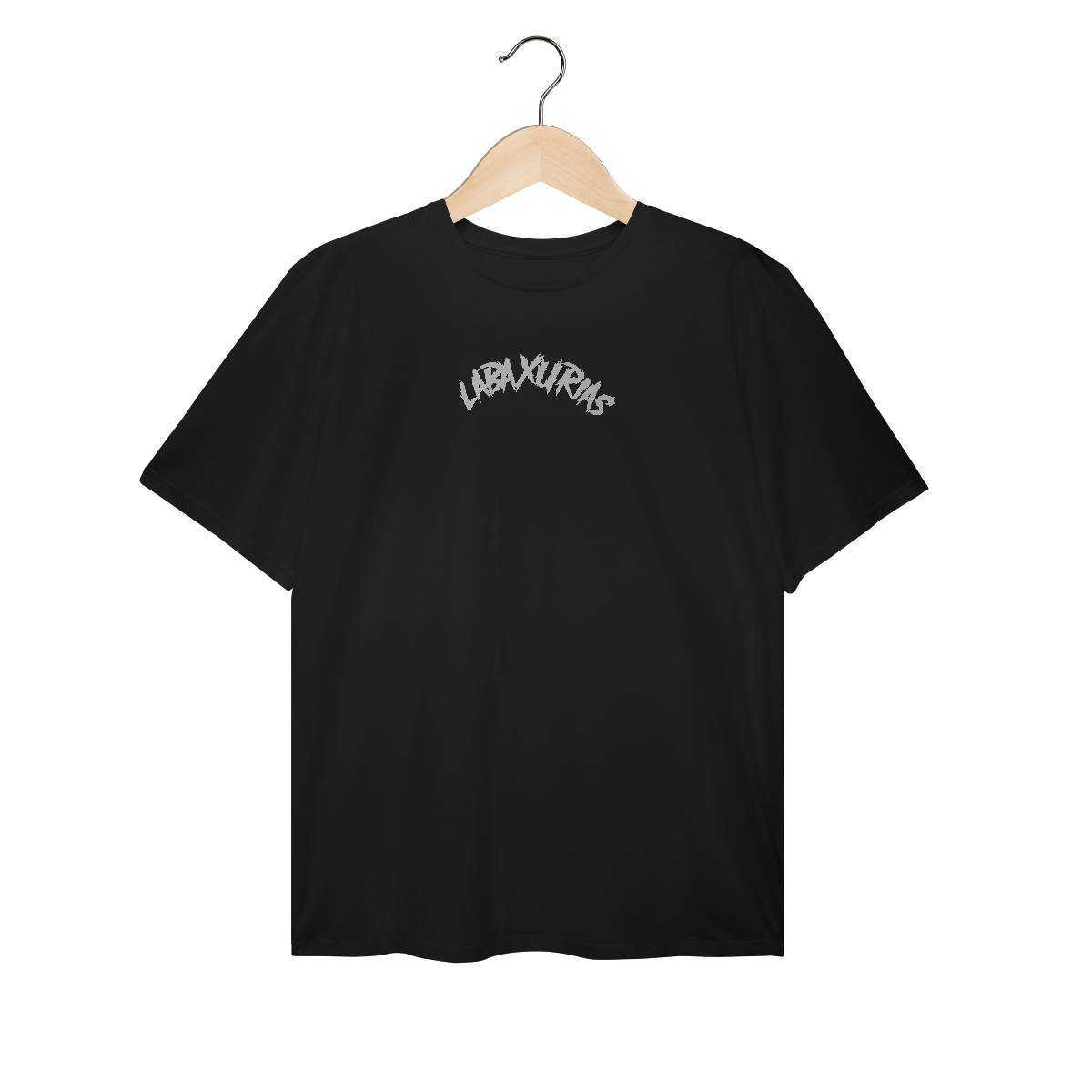 Nome do produto: Camiseta Plus Size Logo Labaxurias Médio Centralizado