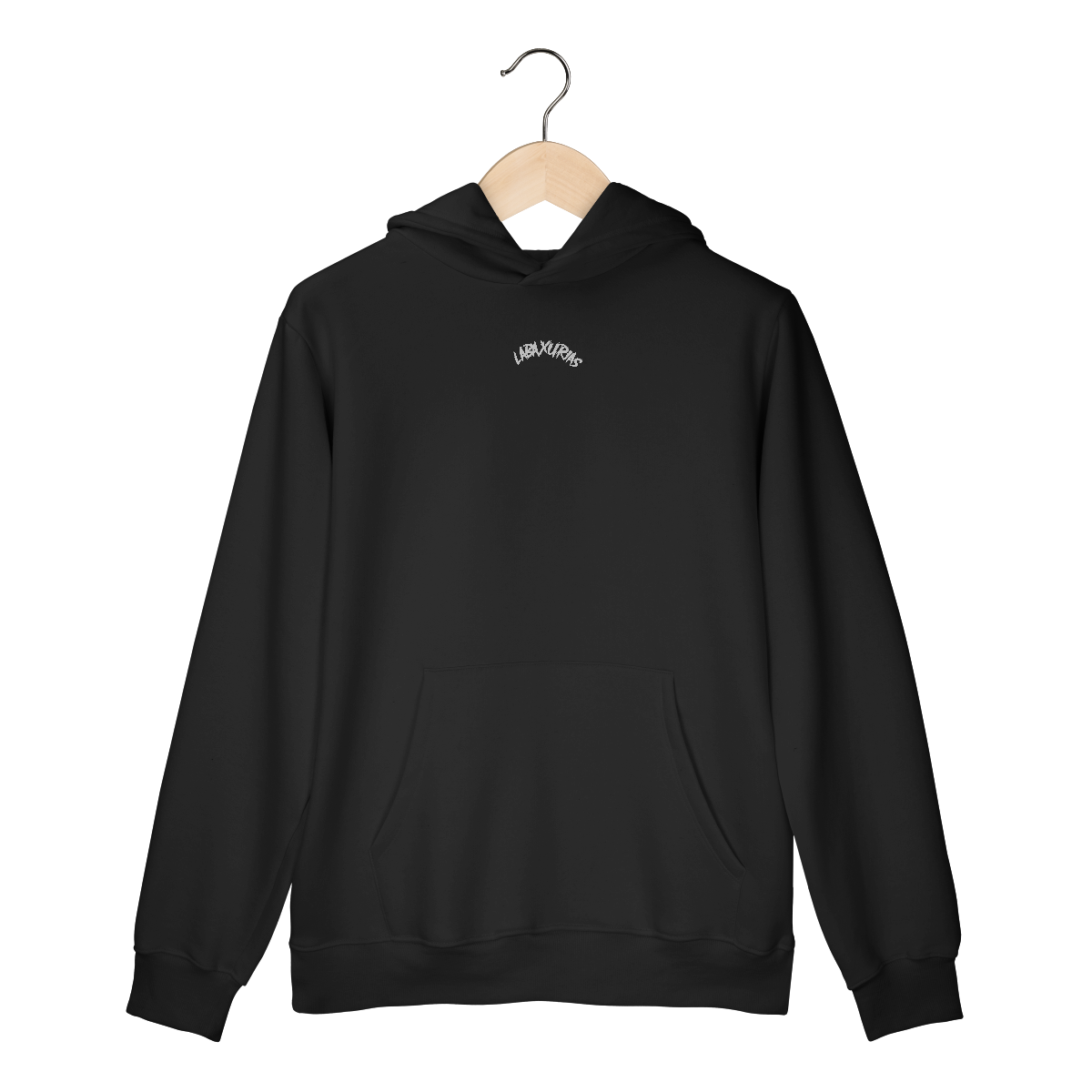 Nome do produto: Moletom Canguru Logo Labaxurias Pequeno Centralizado