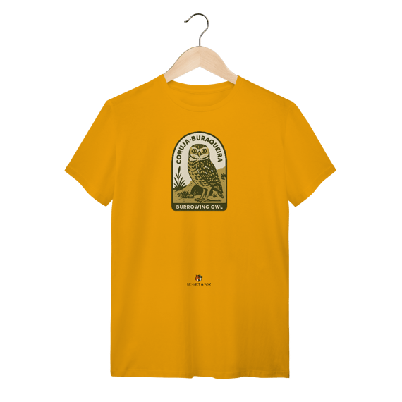 Camiseta Coruja-Buraqueira – Estampa Natureza Brasileira