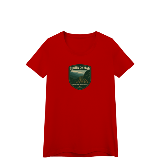 Camiseta Feminina Serra do Mar Aventureira | Trem Curitiba-Morretes