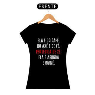 Nome do produto Camiseta Feminina (Ela é do Café, do Axé e de Fé )